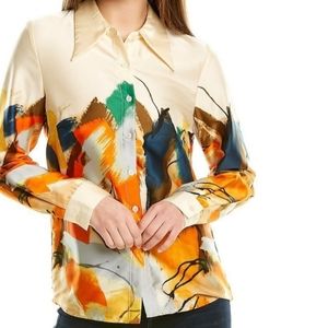 Garcia Colorful Painting Print Long Sleeve Shirt Large